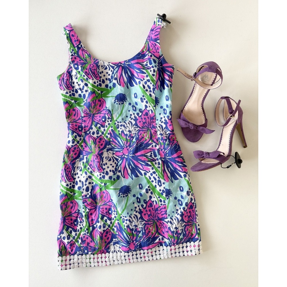 Holy Grail Lilly Pulitzer In the Garden Eaton Eaton Shift Dress Mini Lace Line 2